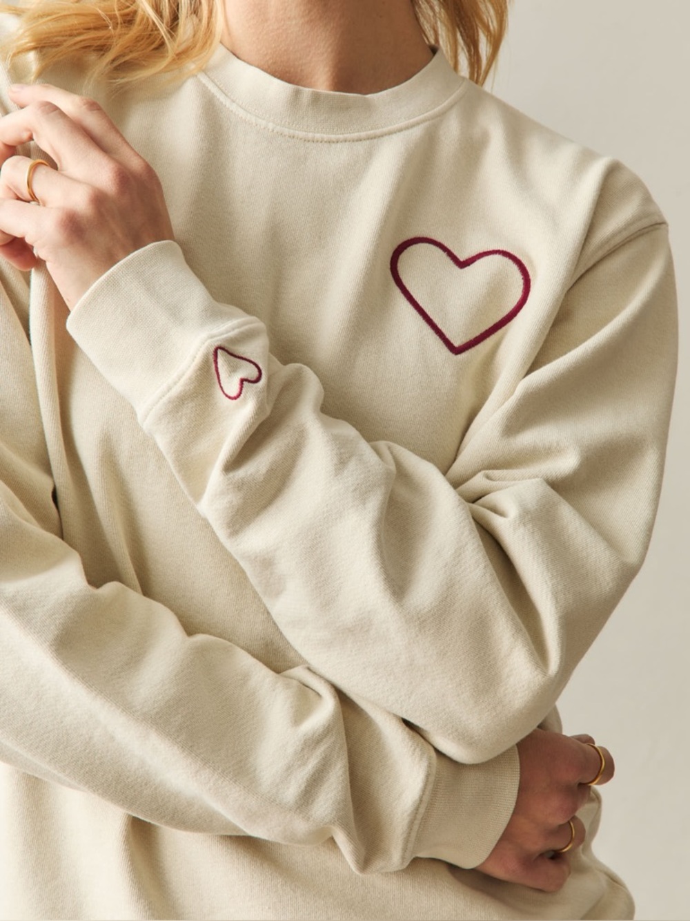 NEW American Giant Unisex Relaxed French Terry Crew Valentine's Day Sweatshirt.